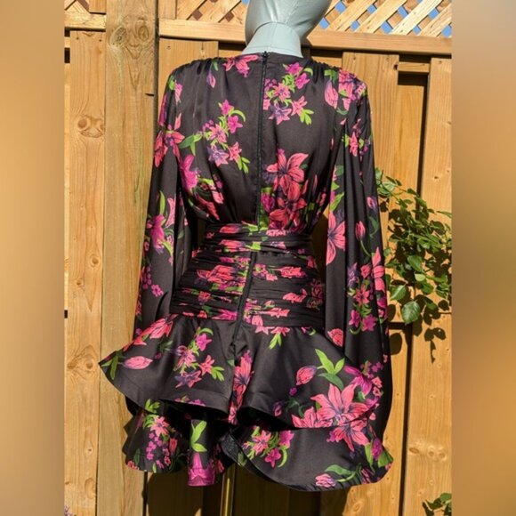 🆕 BRONX & BANCO 🧿 NWOT Bedouin Pink Lily Mini Dress, Tassel Tie, Sz XS US 2 - Picture 8 of 16